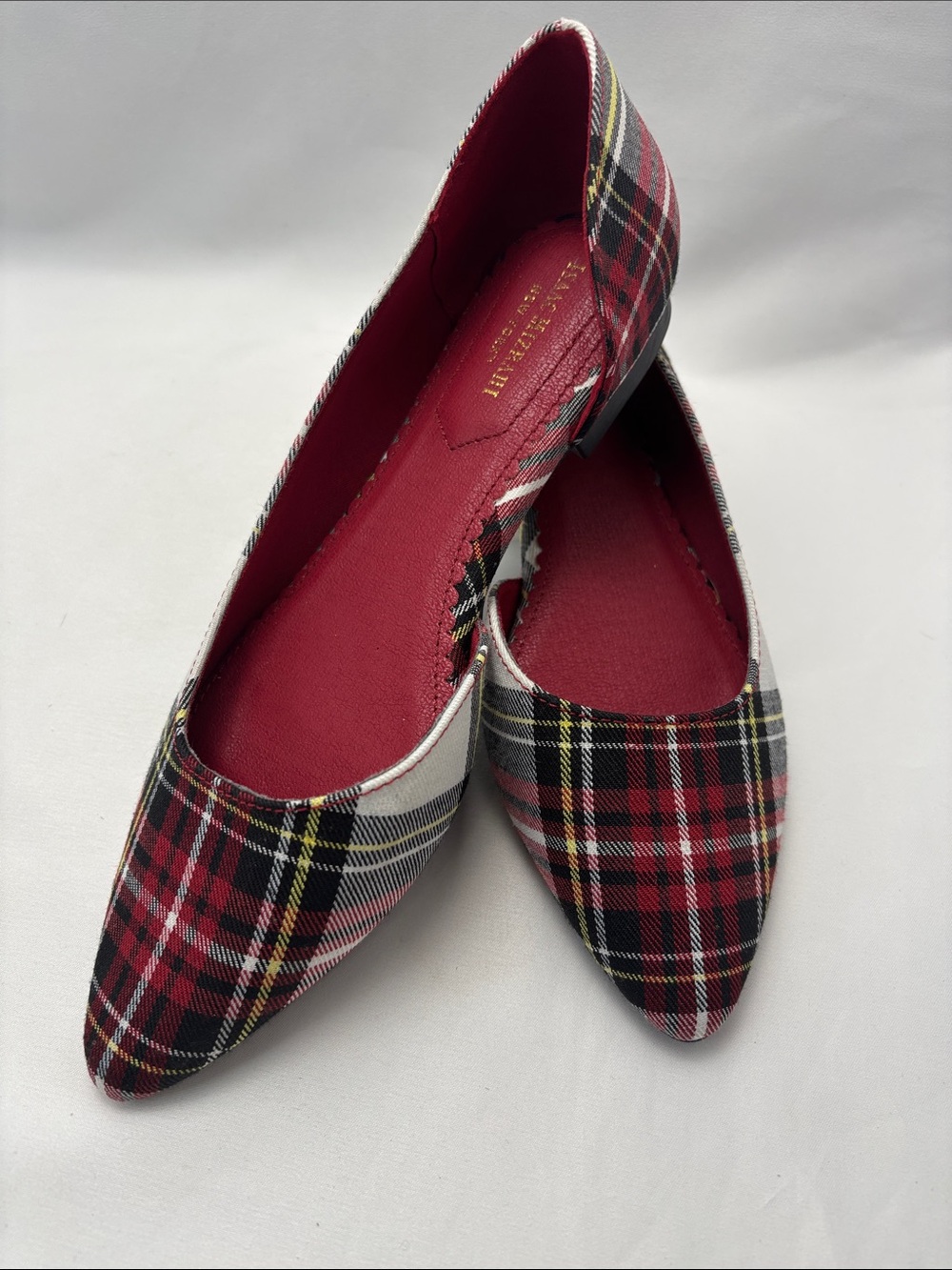 Isaac Mizrahi Amaya D’Orsay Tartan Red Plaid Pointed Toe Flats Women’s 8 - #413 - Picture 4 of 10